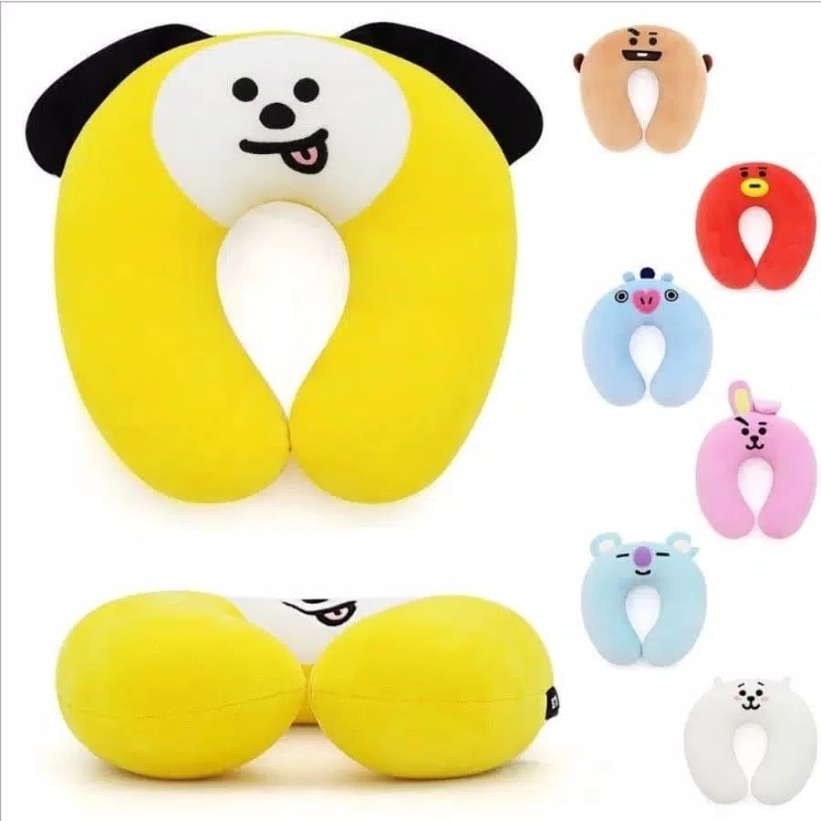 หมอนรองคอหมวกตัวละคร BTS น่ารัก / หมอนรองคอสําหรับเดินทาง / หมอนในรถยนต์
