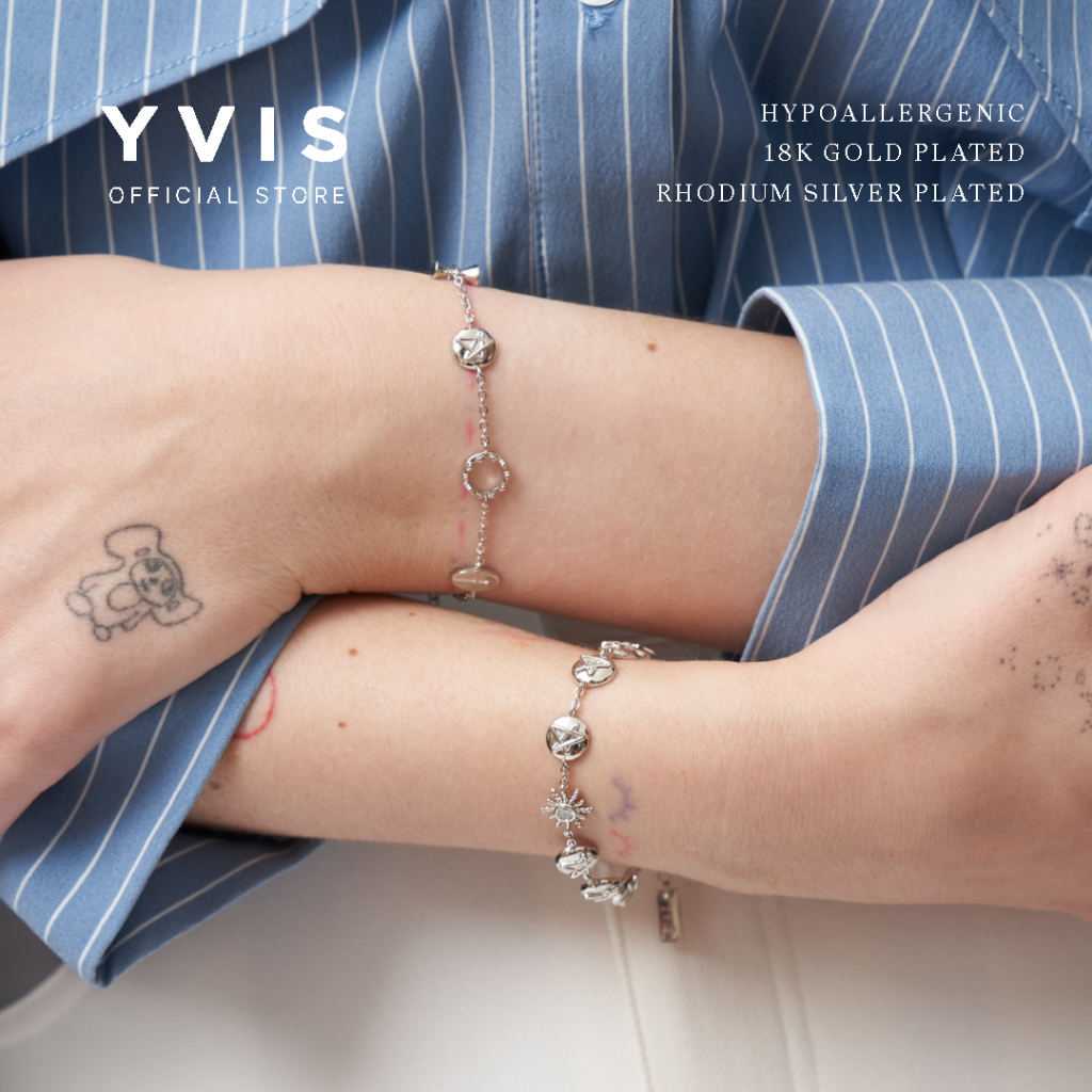 สร้อยข้อมือ Yvis รัก ความมั่งคั่ง โชคลาภ อาชีพ l18K Gold Plated Hypoallergenic-Silver Plated Womens Bracelet