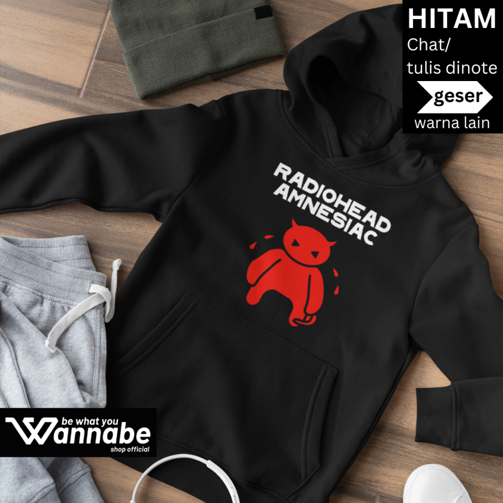 Kids Cotton Everyday Hoodie Sweater BAND RADIOHEAD AMNESIAC อายุ 4 - 15 ปี Premium Cotton Fleece