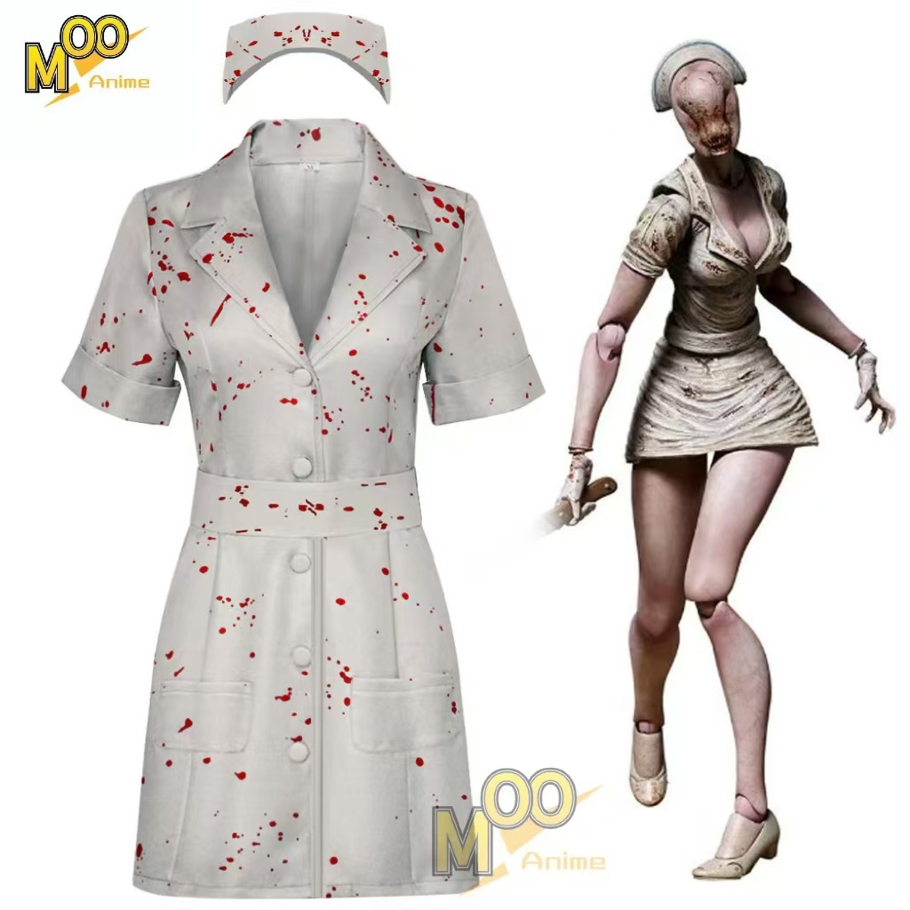 ชุดคอสเพลย์ Silent Hill ชุดคอสเพลย์พยาบาล Silent Hill และหน้ากาก ชุดคริสต์มาสและฮาโลวีน