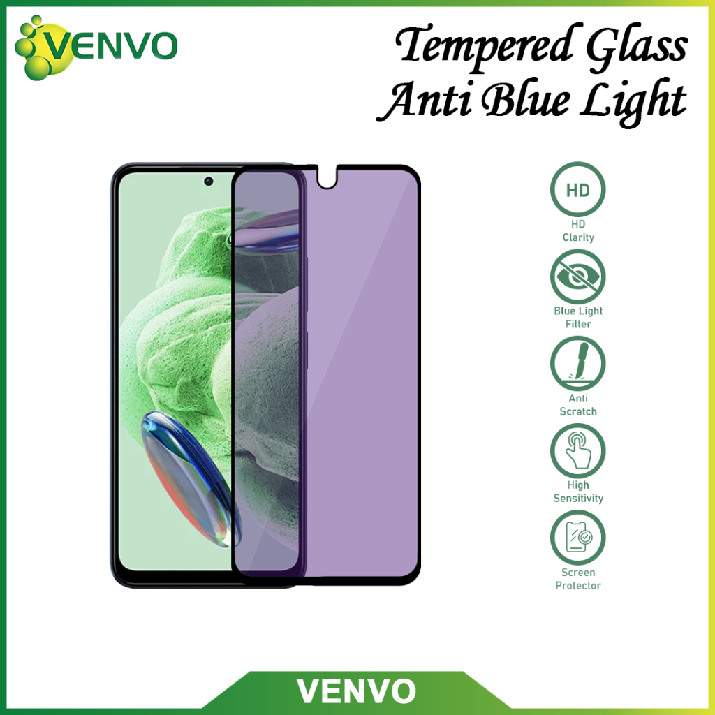 VENVO - กระจกนิรภัย Anti Blue Samsung A6 2018 A7 2018 A750 A70 A70S A71 A72 A73 5G A9 2018 J2 Prime 