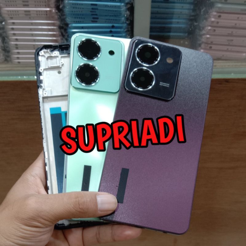 กรอบ Lcd + Bazel + Backdoor Vivo Y27s ปลอกหลังปลอกที่อยู่อาศัย Fullset Backdoor Vivo Y27s