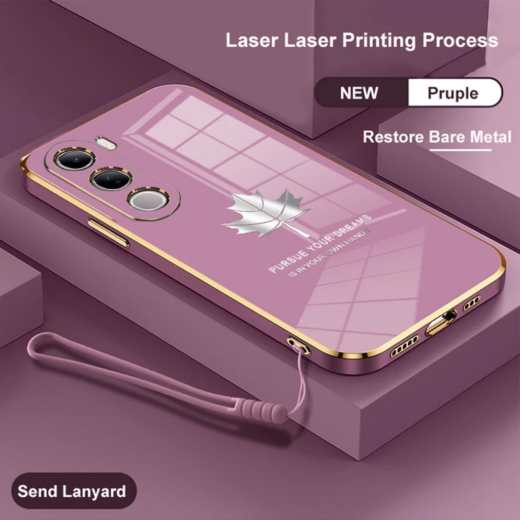 เคสเมเปิ้ลล่าสุด VIVO V40 LITE / VIVO Y21D Softcase ชุบไฟฟ้า