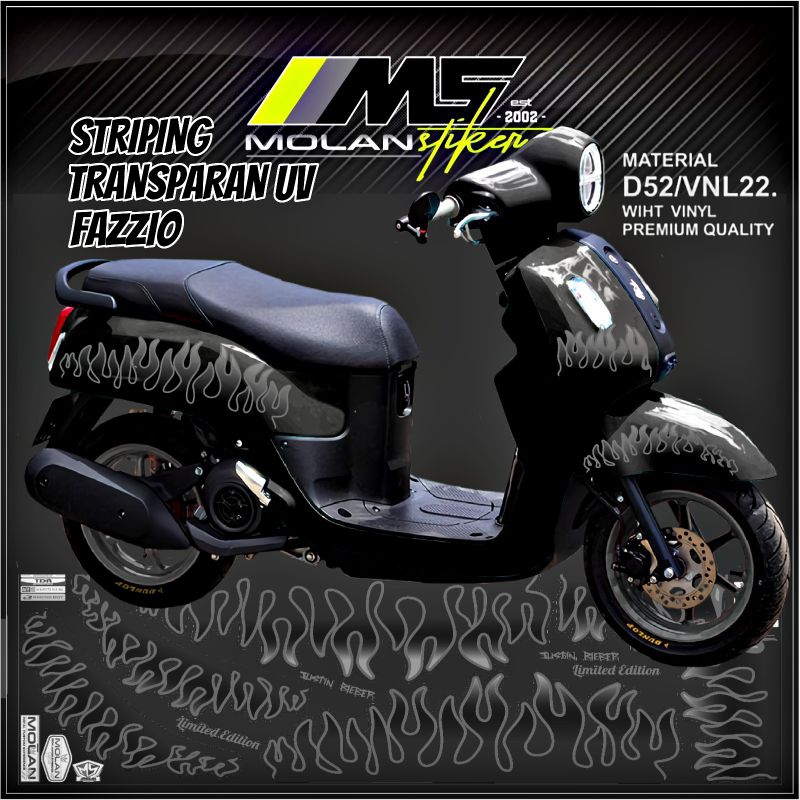 รูปลอกสติกเกอร์ Striping โปร่งใส Variations Uv Fazzio Justin Bieber Fazzio JB Yamaha Fazzio 125 Hybr