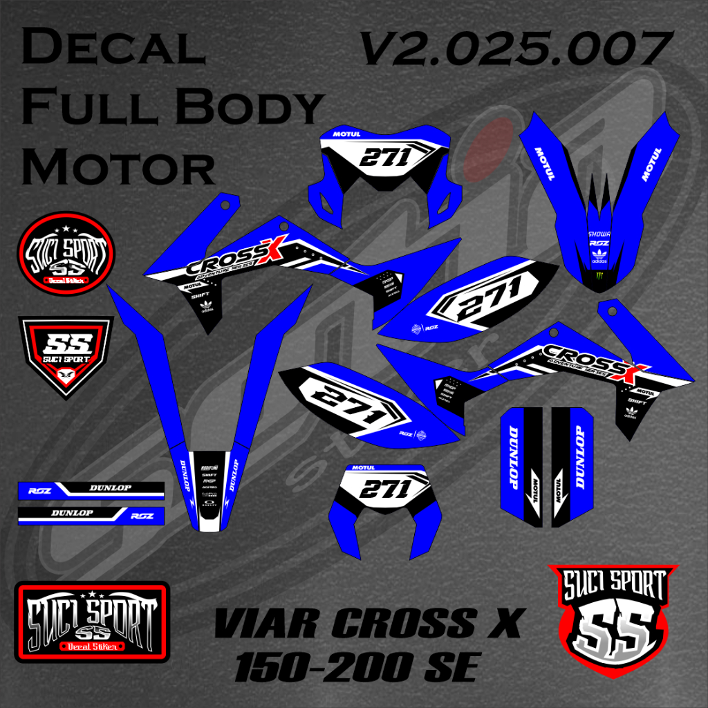 VIAR CROSS X 150 SE สติ๊กเกอร์รูปลอก VIAR CROSS X 200 SE, SUPERMOTO,TRAIL, การออกแบบที่กําหนดเอง (V1