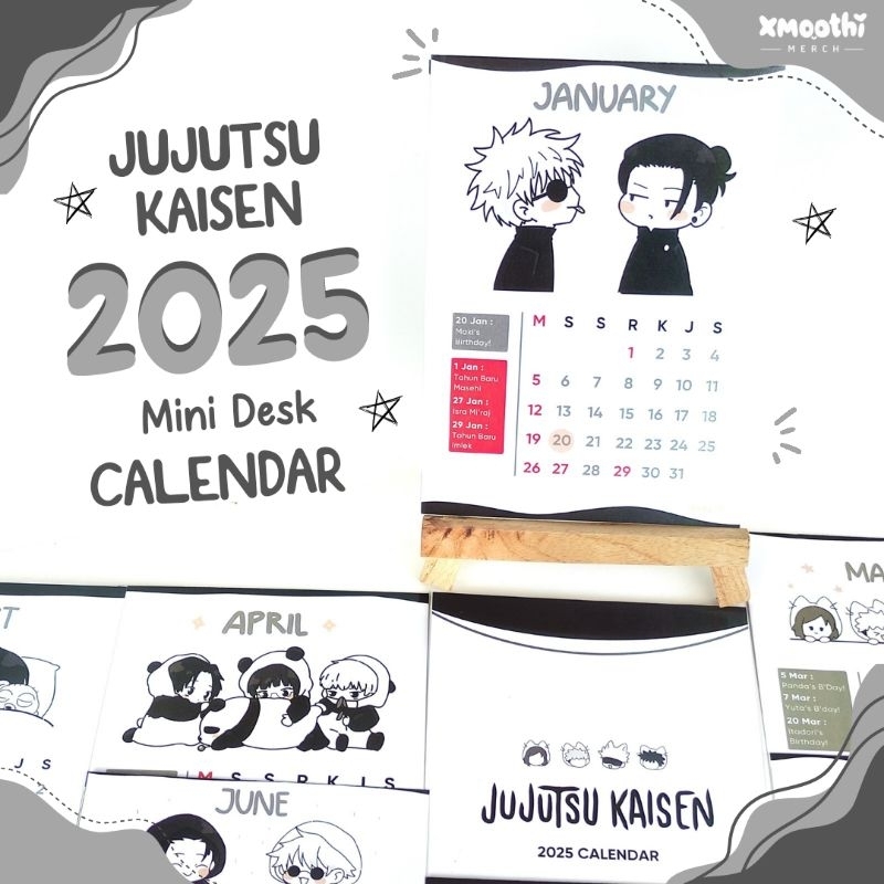Jujutsu KAISEN 2025 DESK CALENDAR - JUJUTSU KAISEN ATESETIC CALENDAR - ANIME TABLE CALENDAR 2025 - GOJO SKUNA