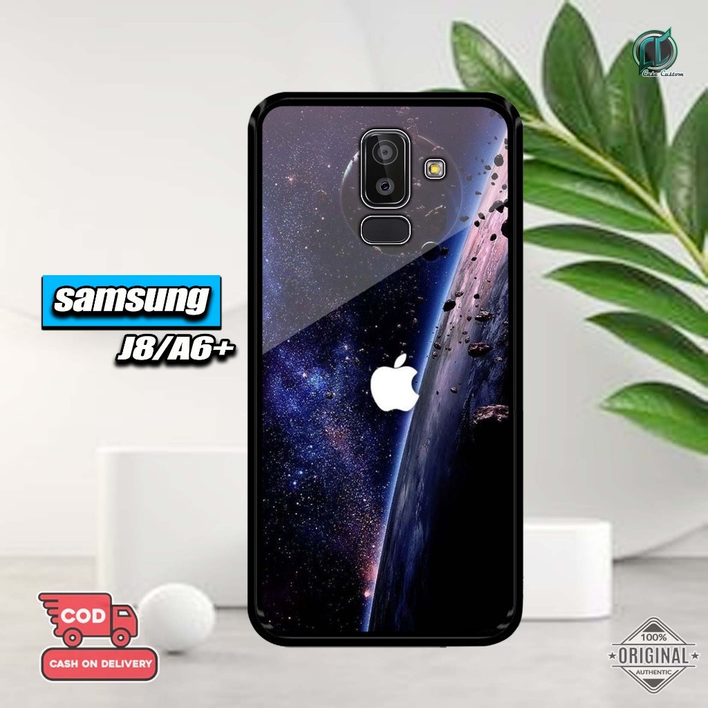 เคส Samsung J82018/A6plus ล่าสุด 2D Glossy Hardcase [APPLE Motif] Samsung J8/A6plus Hardcase Softcas