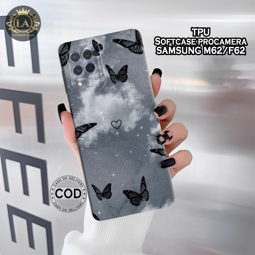 เคส HP Samsung M62 / F62 ล่าสุด - เคส Leviora - เคสแฟชั่นผีเสื้อ - Samsung M62 / F62 Softcase - เคสก