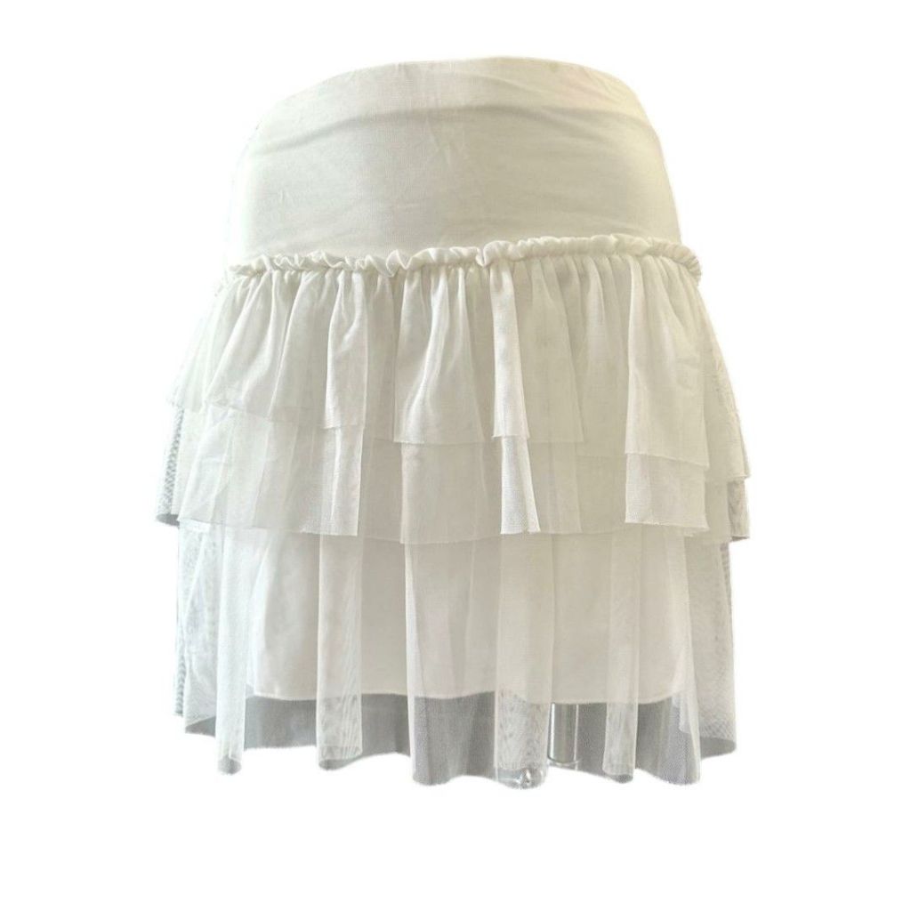 BNWT Osmose Tiered Coquette Ruffled Mini Skirt | Ruffles ruffled atch aymmtric กระโปรงเทนนิส megar ส