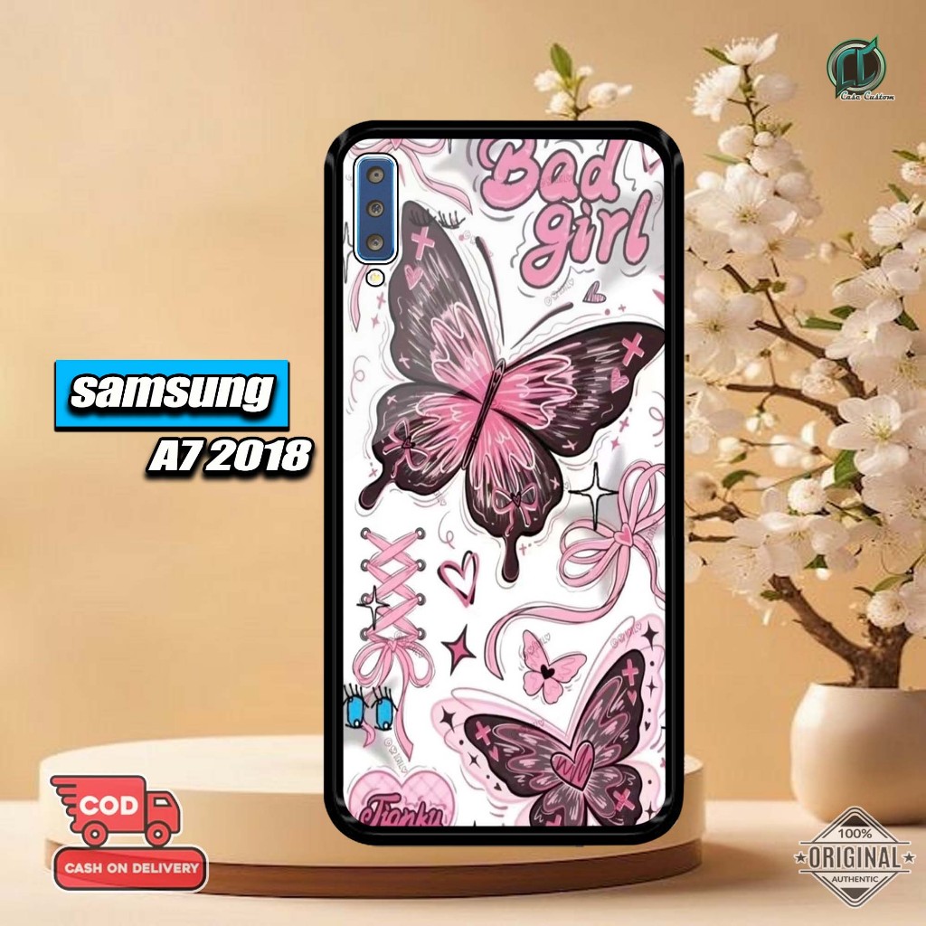 เคส Samsung A72018 ใหม่ล่าสุด 2D Glossy Hardcase [Butterfly Motif] Samsung A72018 Hardcase Softcase 