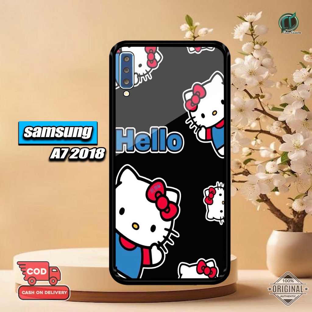 เคส Samsung A72018 ล่าสุด 2D Glossy Hardcase [HelloKitty Motif] Samsung A72018 Casing Hardcase Sofca