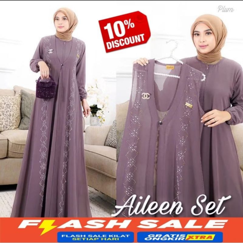 ชุด GAMIS AILEEN ใหม่ล่าสุด + OUTHER DRESS WAITA MUSLIMAH ORIGINAL