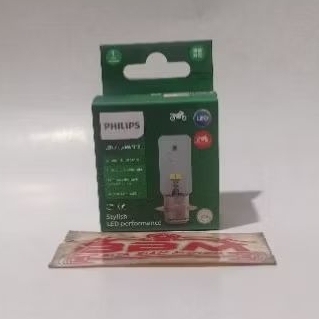 หลอดไฟหน้ารถจักรยานยนต์ LED M5 T19 AC/DC 12V LEG 1 Philips สีขาว