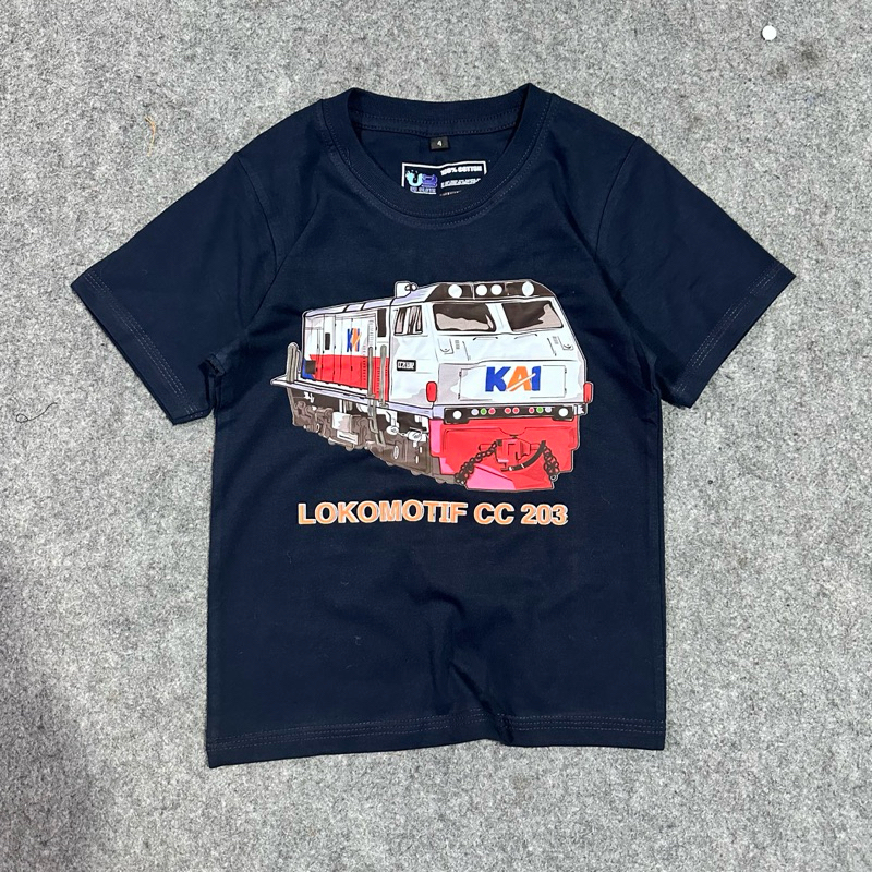 เสื้อยืดเด็กหัวรถจักร CC 203 ผ้าฝ้ายหวีนุ่ม Distro เสื้อเด็ก