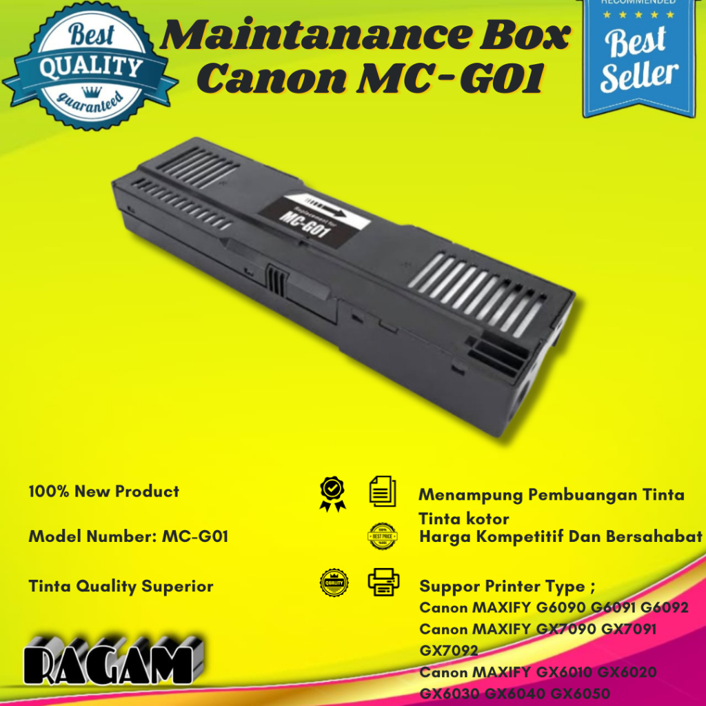 กล่องบํารุงรักษาเครื่องพิมพ์ Canon MC-G01 ที่รองรับ G6090 GX7090 GX6010 GX7010 GX7060