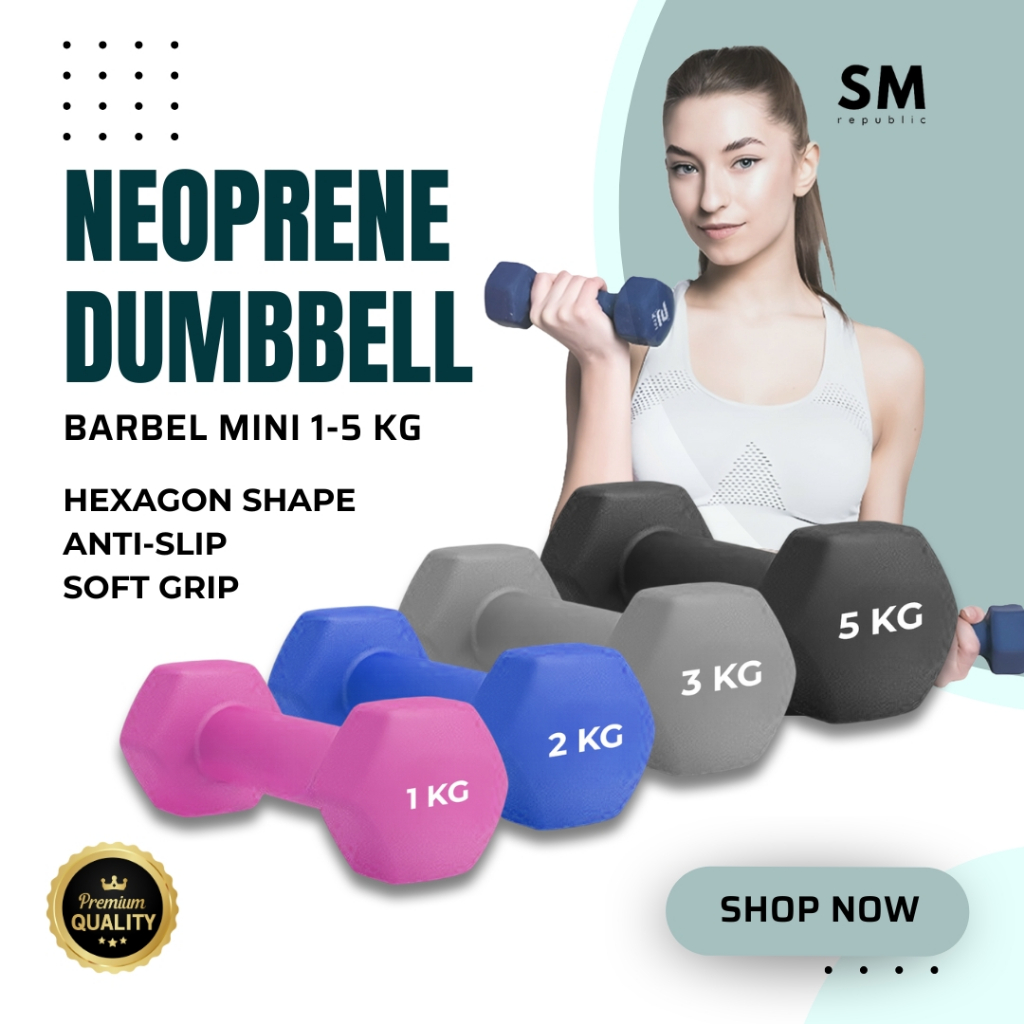 Neoprene ยางดัมเบล Barbells Anti Slip Mini Dumbbells 1KG 2KG 3KG 4KG 5KG
