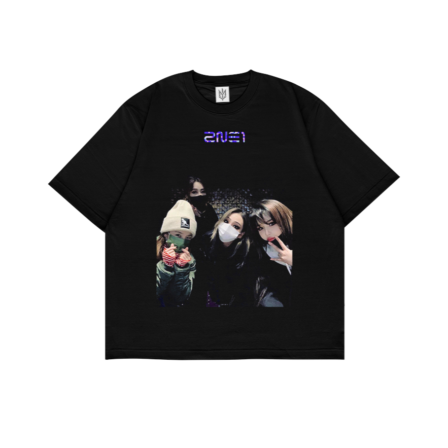 เสื้อยืด 2NE1 GIRL BAND 4 FACE | เสื้อยืด OVERSIZE สีดําสไตล์ Y2K VINTAGE BOOTLEG GRUNGE | ผู้ชาย ผู