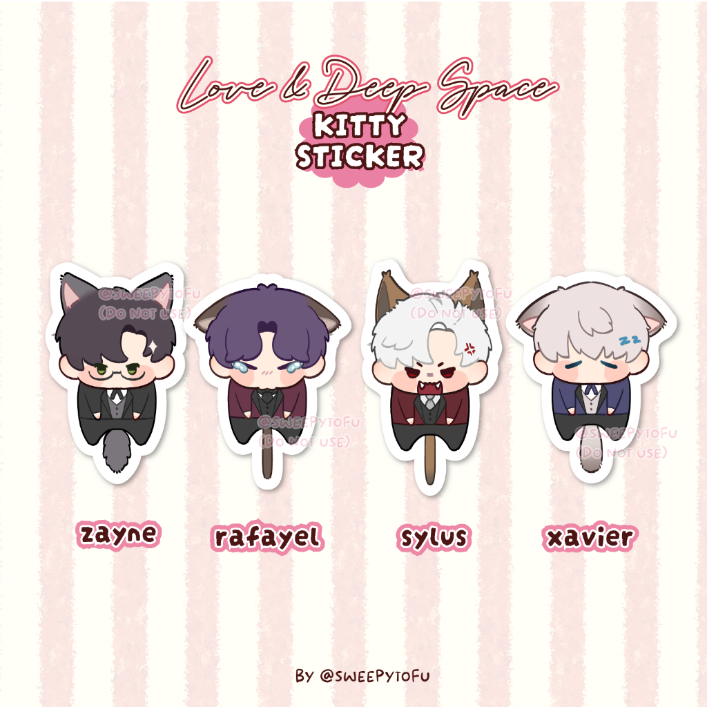 [แฟนเมอร์ช] สติกเกอร์คิตตี้เคลือบเงากันน้ํา 6 ซม. พื้นที่รักและลึก Xavier Zayne Rafael Sylus
