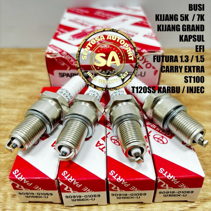 SPARK PLUG (ชุด 4 ชิ้น) KIJANG 5K 7K CAPSULE EFI FUTURA 1.3 1.5 CARRY EXTRA ST100 KATANA SJ410 COLT