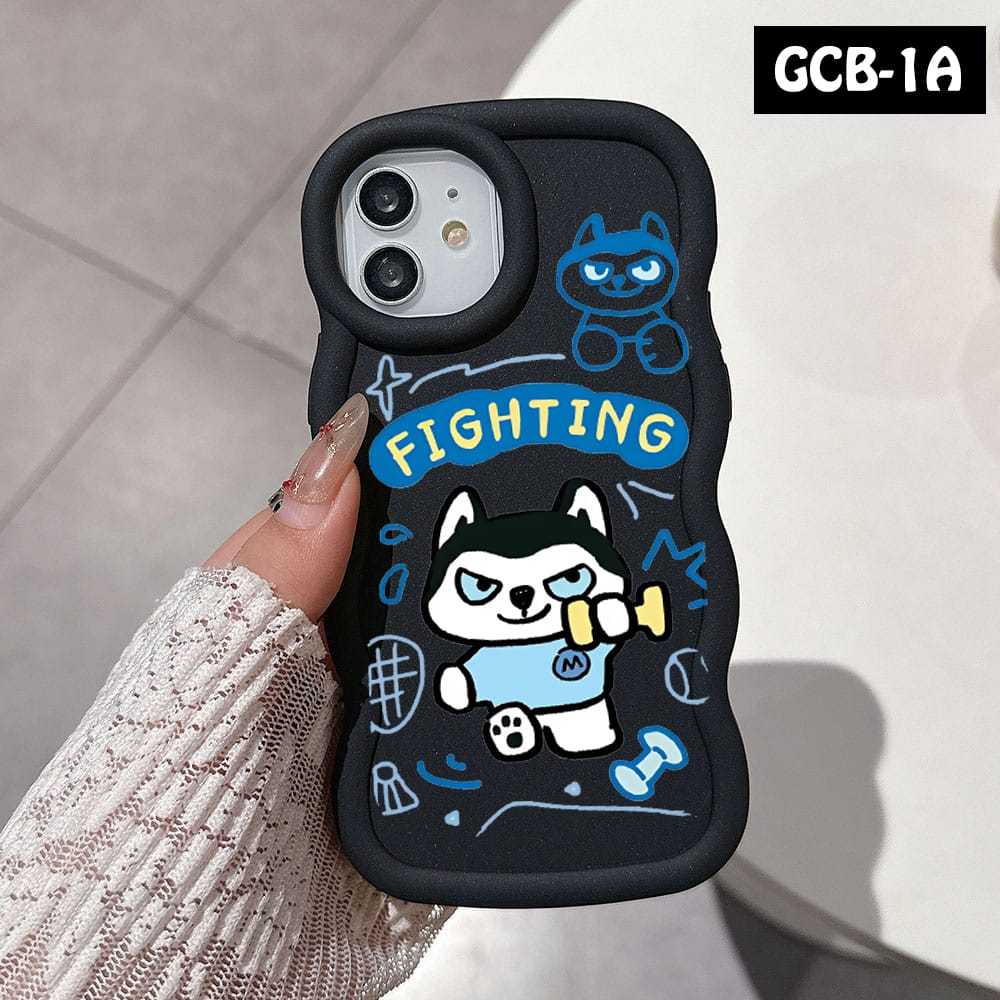 Cute Puppy Not Fat GCB-01 Case Macaron Black Wave Case Tecno Spark 30C Case