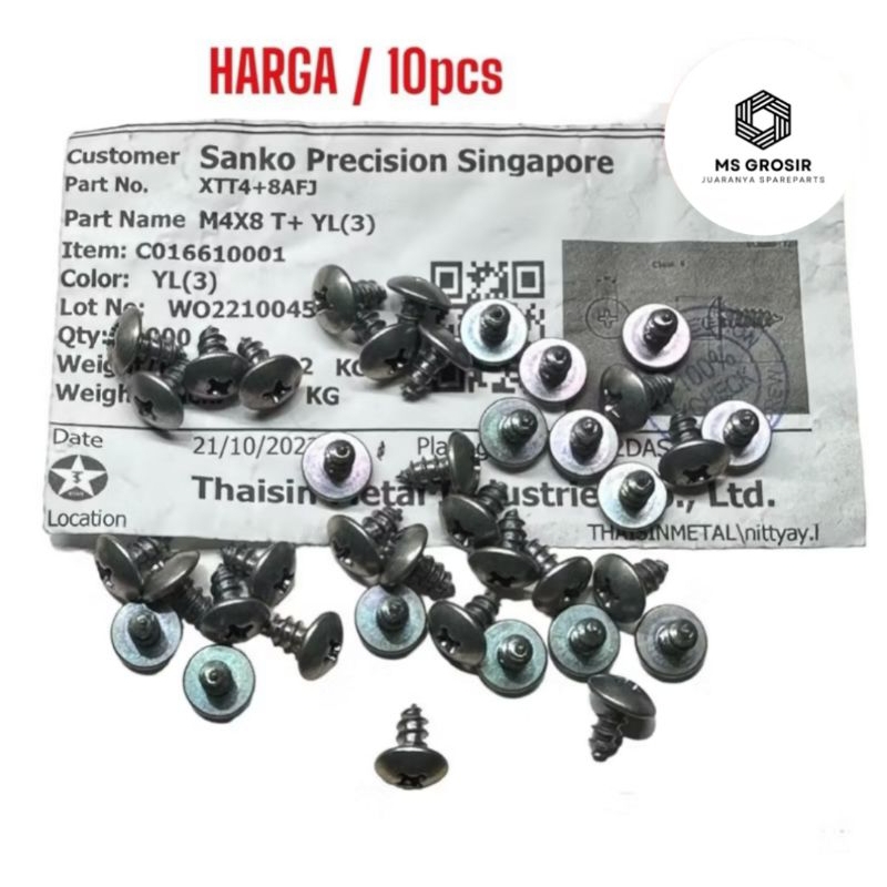 ORIGINAL M4 x 8 TAPERED SCREW BOLT ORIGINAL SCRW BAUD