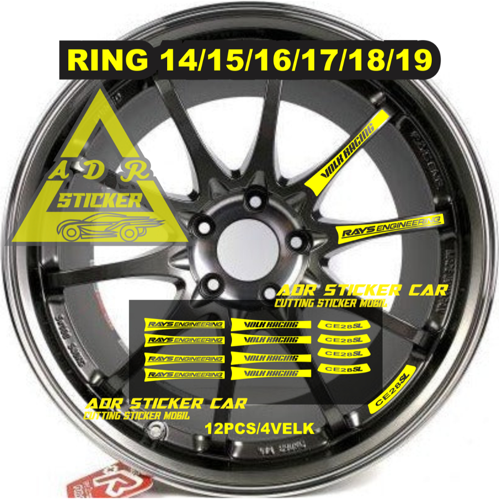 สติ๊กเกอร์แข่ง RAYS VOLK แหวน CE 28SL สติ๊กเกอร์ตัด VELK รถ VOLK RAYS CE28 RING 14 15 16 17 18 19