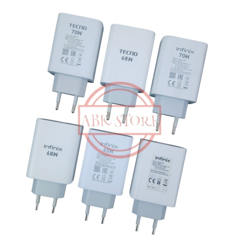 POWER ADAPTER CHARGER INFINIX / TECNO 33W - 45W - 68W - 70W CABLE USB-C