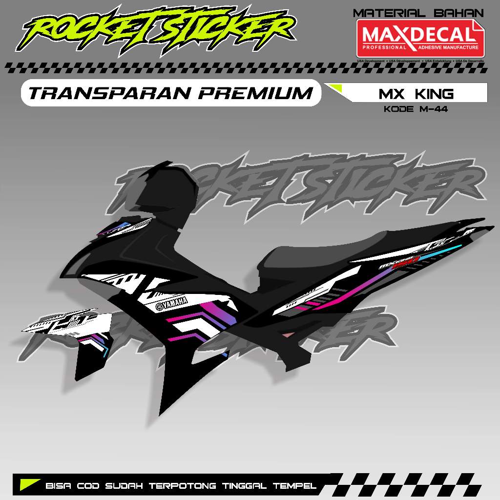 MX KING Striping MX KING UV TRANSPARENT สติ๊กเกอร์ Variation CODE M-44 PREMIUM MAXDECAL MATERIAL