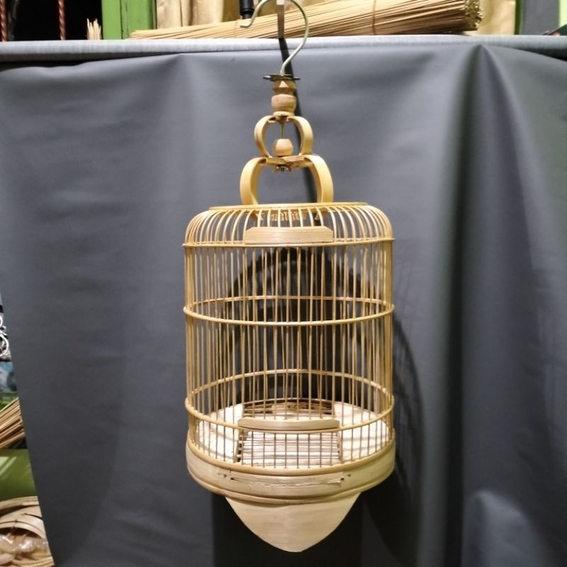 ROUND PLECI CUNGKOK CAGE (D24) AMBRUKAN READY TO ASSEMBLE FULL BAMBOO