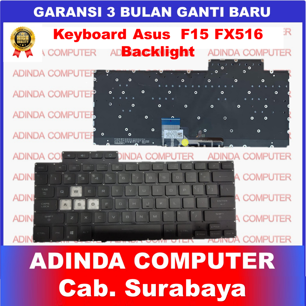 Asus TUF Dash F15 FX516 FX516PC FX516PE FX516PM คีย์บอร์ดแบ็คไลท์