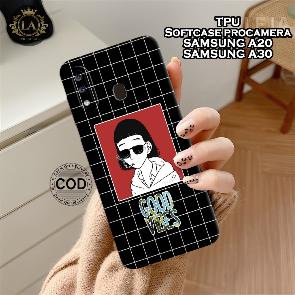 เคส HP Samsung A20 / A30 ใหม่ล่าสุด - เคสแฟชั่นสีดํา - Samsung A20 / A30 Softcase - เคสกล้อง Pro - เ