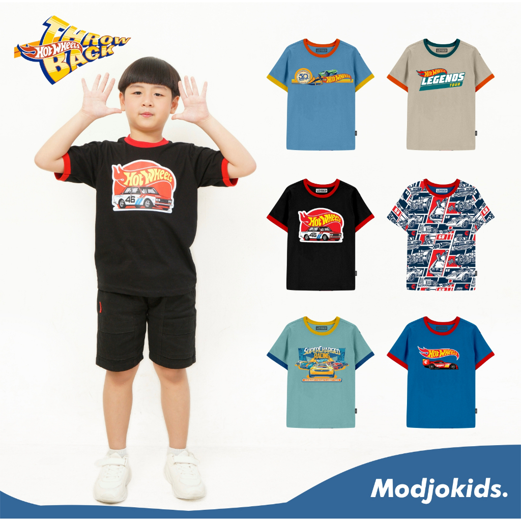 Makemodjo Hotwheels Kids T-Shirts เสื้อผ้าเด็กผู้ชาย เสื้อล่าสุด อายุ 2 - 12 ปี พรีเมี่ยม