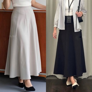 Audy Skirt - Korean Loose Maxi Skirt Rok Wanita Anti Kusut Polyester - Rok Flare Wanita - Rok Basic Polos - Maxi Rok Panjang Wanita