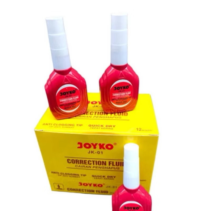 (1 กล่อง) Correction Fluid Tip-Ex Liquid Joyko JK-01 / JK 01 บรรจุ 12 ชิ้น