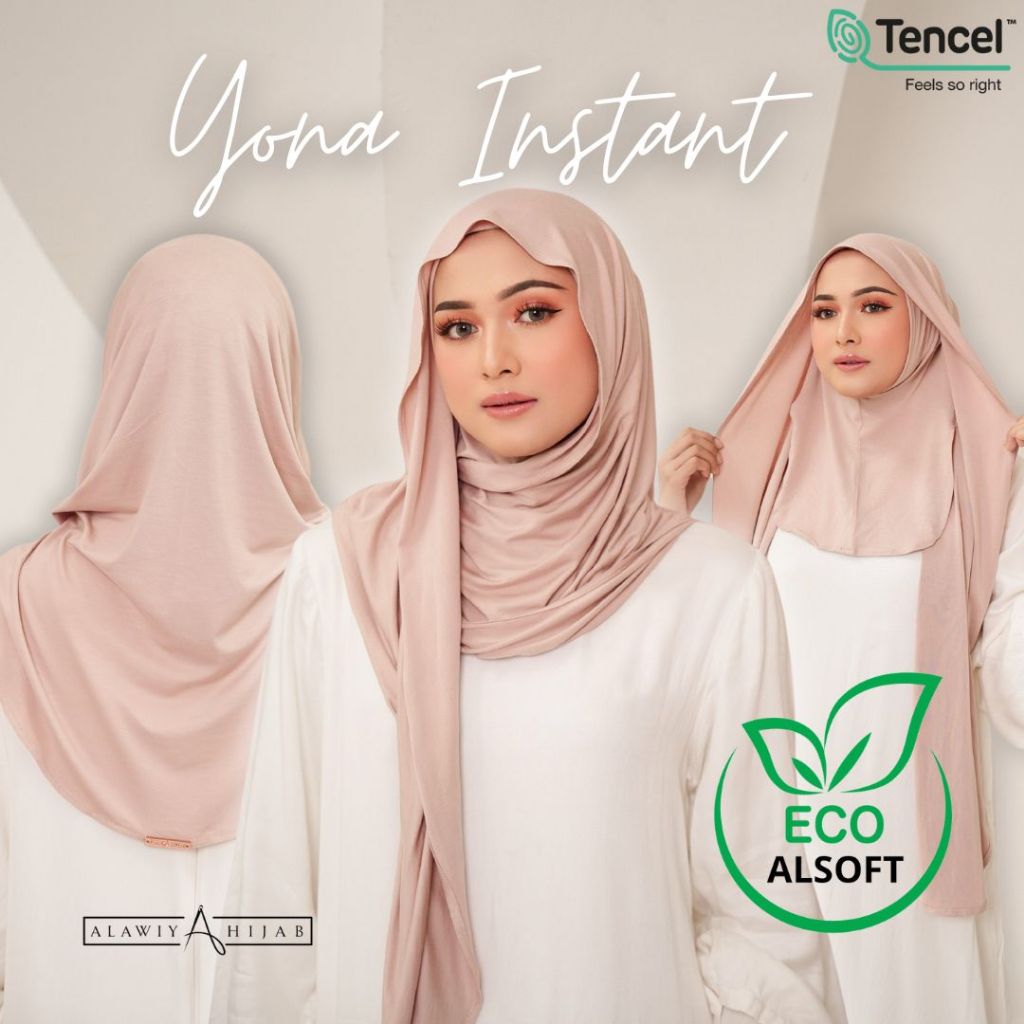 Alawiyahijab - Yona Instant Pashmina ECO-ALSOFT ต้านเชื้อแบคทีเรีย (คอ Pashmina ทันที) Breathable Te