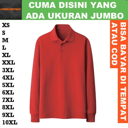 MERAH เสื้อโปโลผู้หญิง,เสื้อโปโลหญิง,ชายปกธรรมดา,Unisexแขนยาว,จัมโบ้ขนาดใหญ่พรีเมี่ยมแขนยาวปกติสลิมฟ