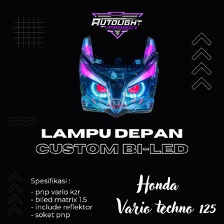 lampu depan vario techno 125 KZR custom biled 1.5 inc alia RGB android