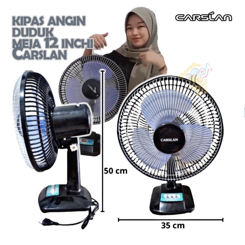Carslan พัดลมตั้งโต๊ะ 12 นิ้ว