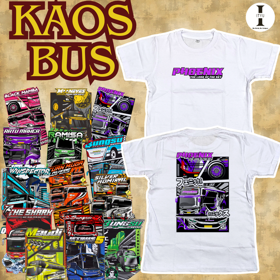 เสื้อยืดเด็ก bus mania bus basuri สีขาว