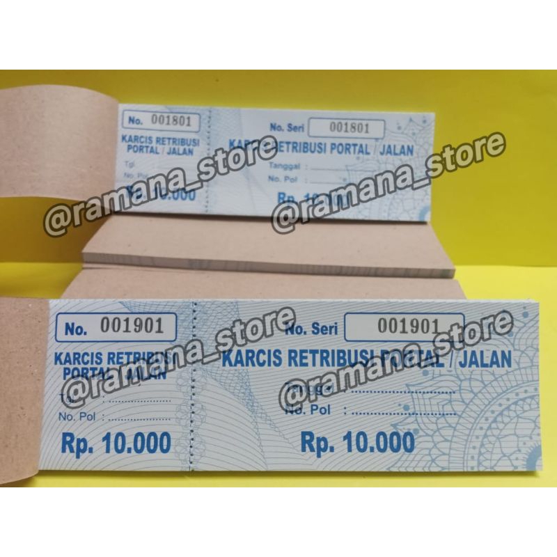 รถถนนแบบพกพา TICKETS/MOTORCYCLE CAR PARKING TICKETS 5 THOUSAND, 10 อัน