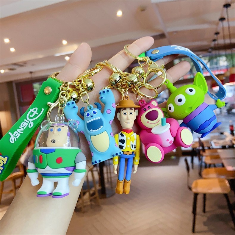GANTUNGAN Toy Story Buzz Lightyear พวงกุญแจตุ๊กตาLotso Woody Aliens พวงกุญแจ Disney