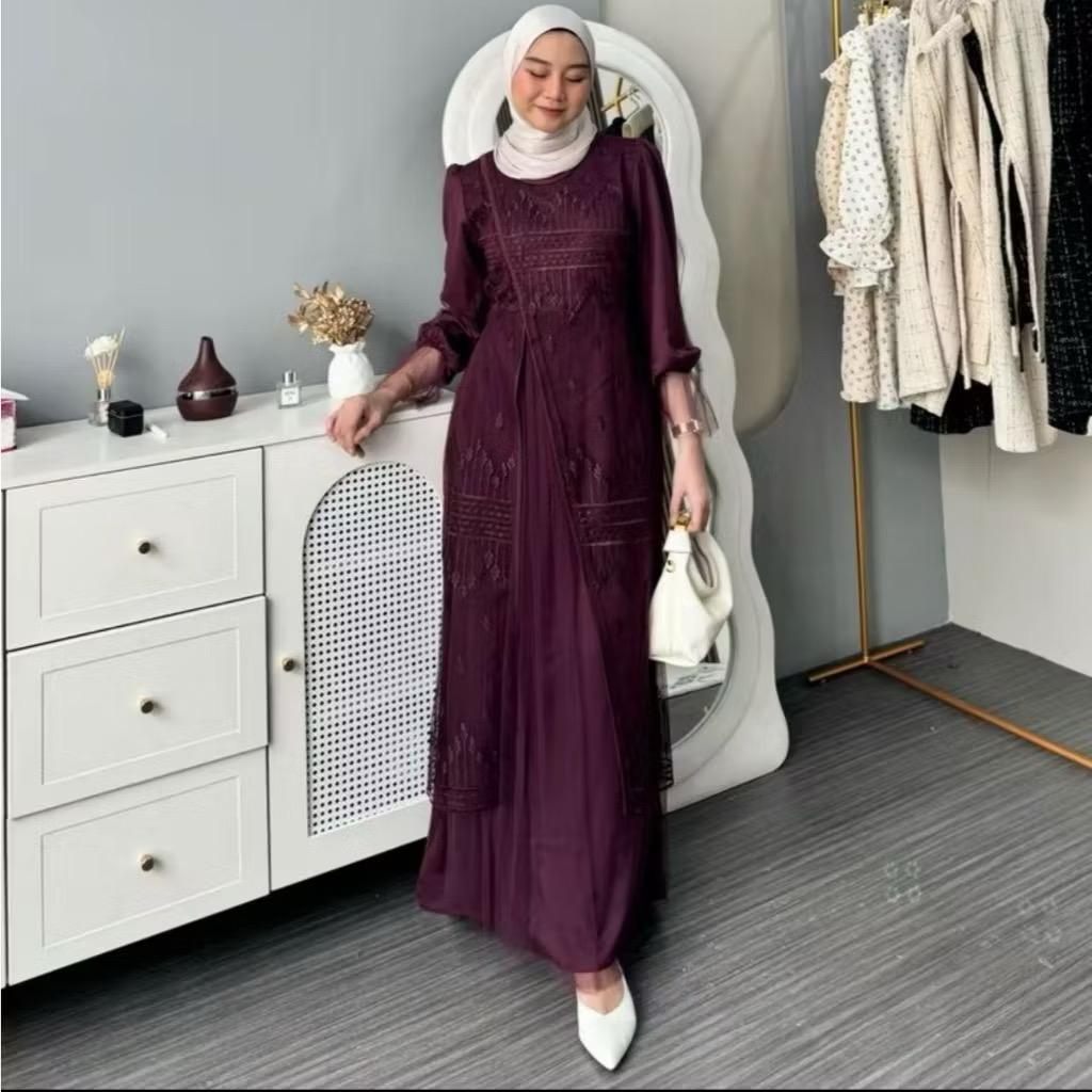 Maxi KIYARA (ML XL XXL, 3-13 ปี) BRUKAT GAMIS EID GAMIS PARTY GAMIS SYARI GAMIS MUSLIM DRESS KONDANGA UNIFORM GAMIS