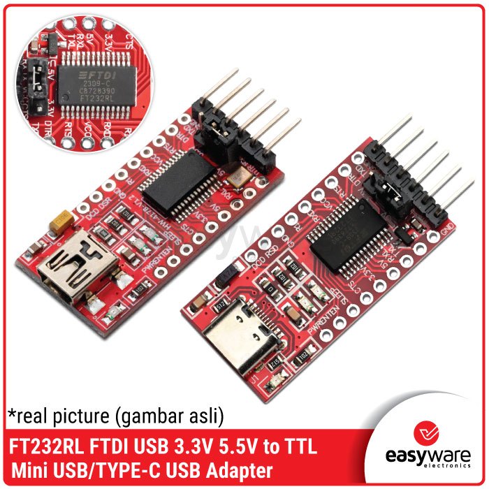 FT232RL USB TO UART TTL 5V 3.3V FT232 โมดูลอะแดปเตอร์อนุกรมสําหรับ Arduino FT232RL TYPE C