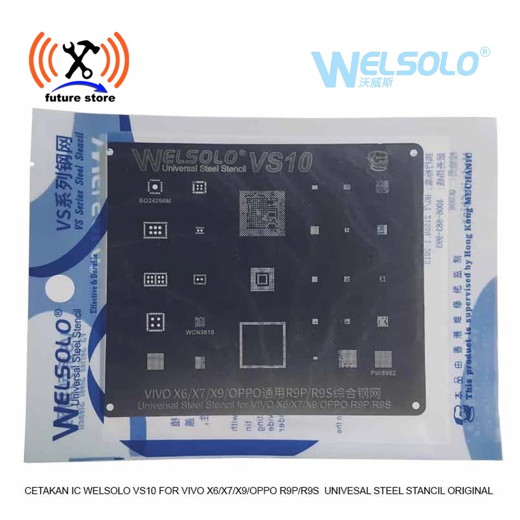 WELSOLO VS10 IC MOLD สําหรับ VIVO X6/X7/X9/OPPO R9P/R9S UNIVERSAL STEEL STANCIL เดิม