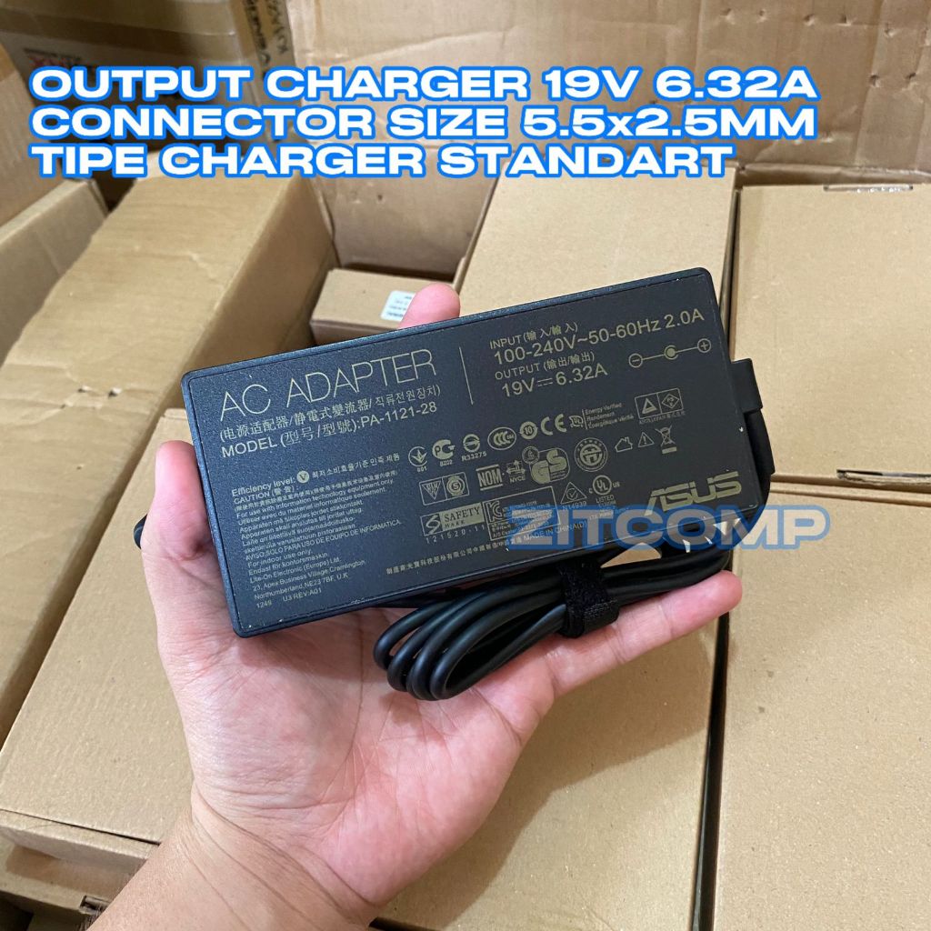 ASUSSS ORIGINAL NON OVAL CHARGER ADAPTER [19V 6.32A - 5.5*2.5MM] - GL552 GL552V GL552VX GL552VW GL55