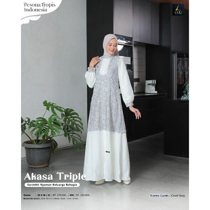 Lubi akasa Dress Triple Gamis Elegant สวย
