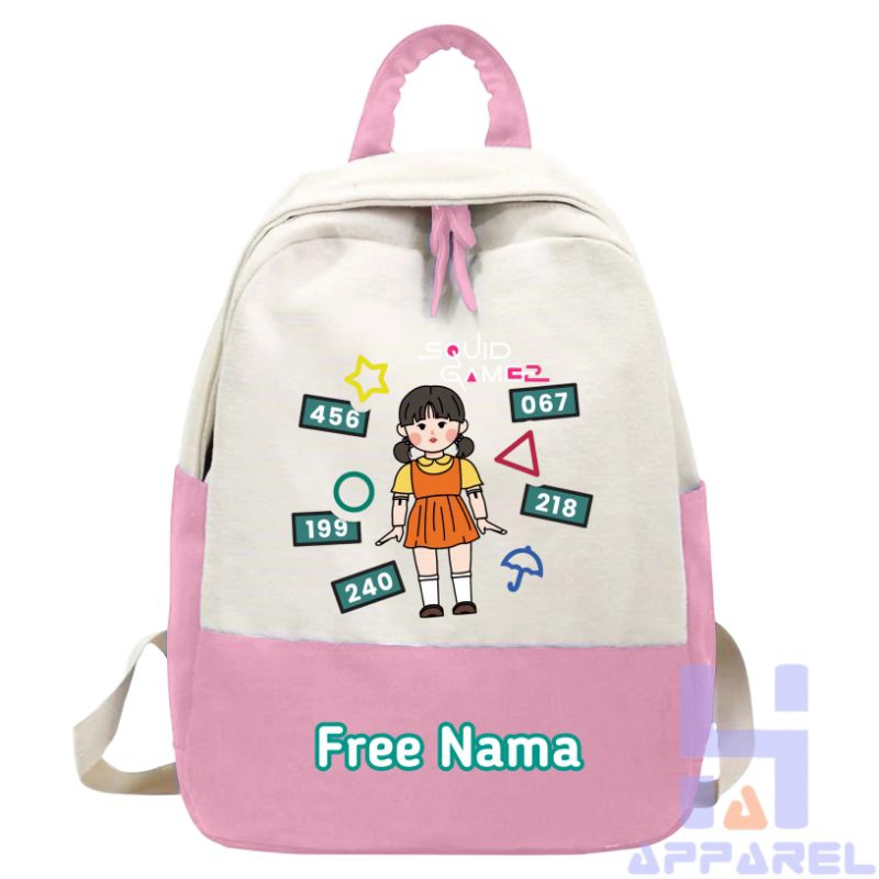 SQUID GAME 2 CHILDRENS BACKPACK ฟรีชื่อ