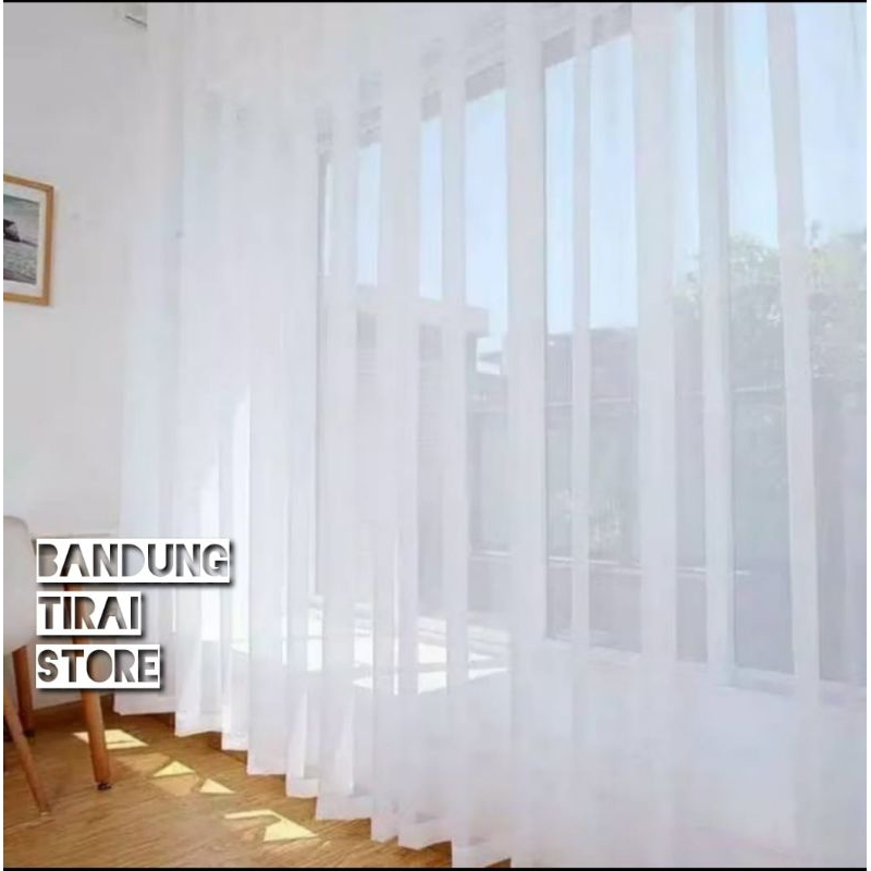 ซับในผ้าม่านสีขาว L 200 x H 300 ผ้าม่าน Vitrase แบบจีบธรรมดา 300 x 300