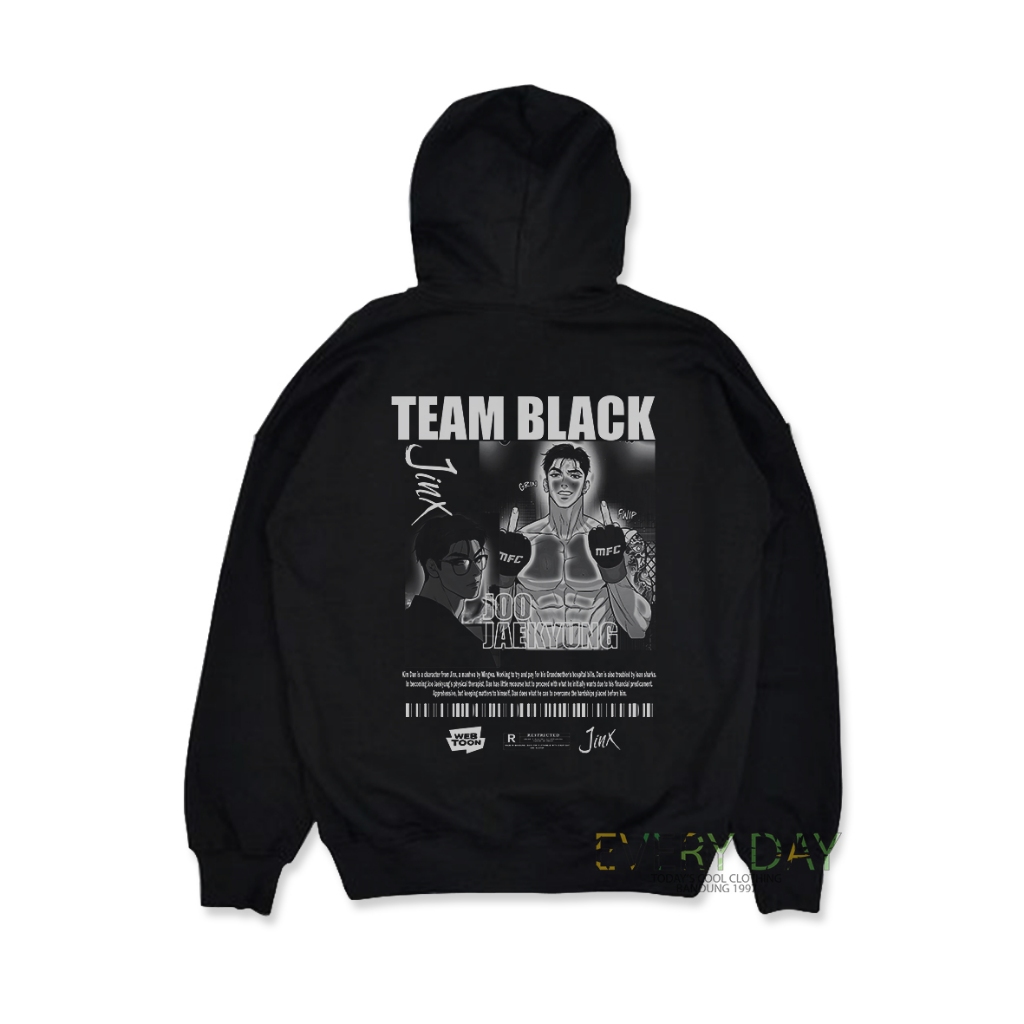 ทีม BLACK BL Manhwa Streetwear เสื้อแจ็คเก็ตมีฮู้ด JOO JAYEKYUNG Cotton Fleece