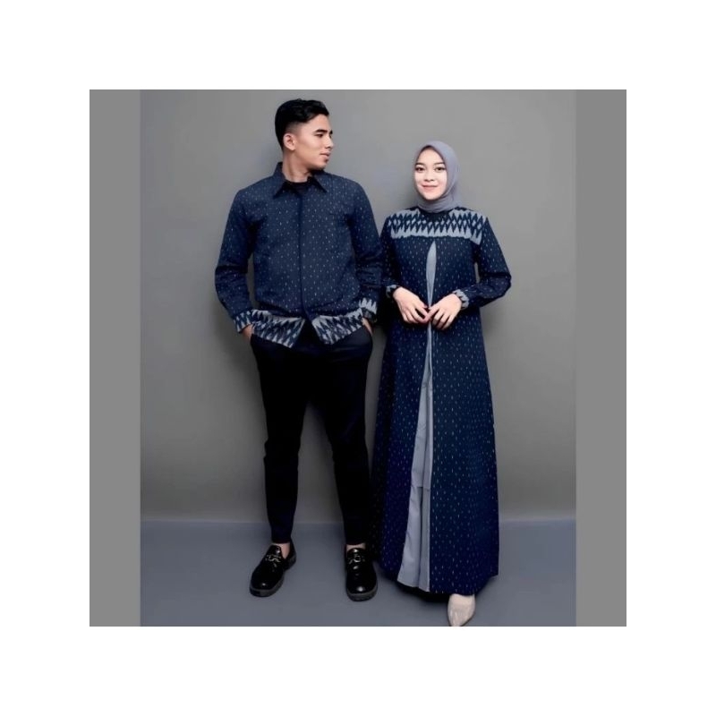 KEMEJA NAVY POLKADOT RAYA COUPLE GAMIS SHIRT // NAVY MENS LONG WOVEN SHIRT